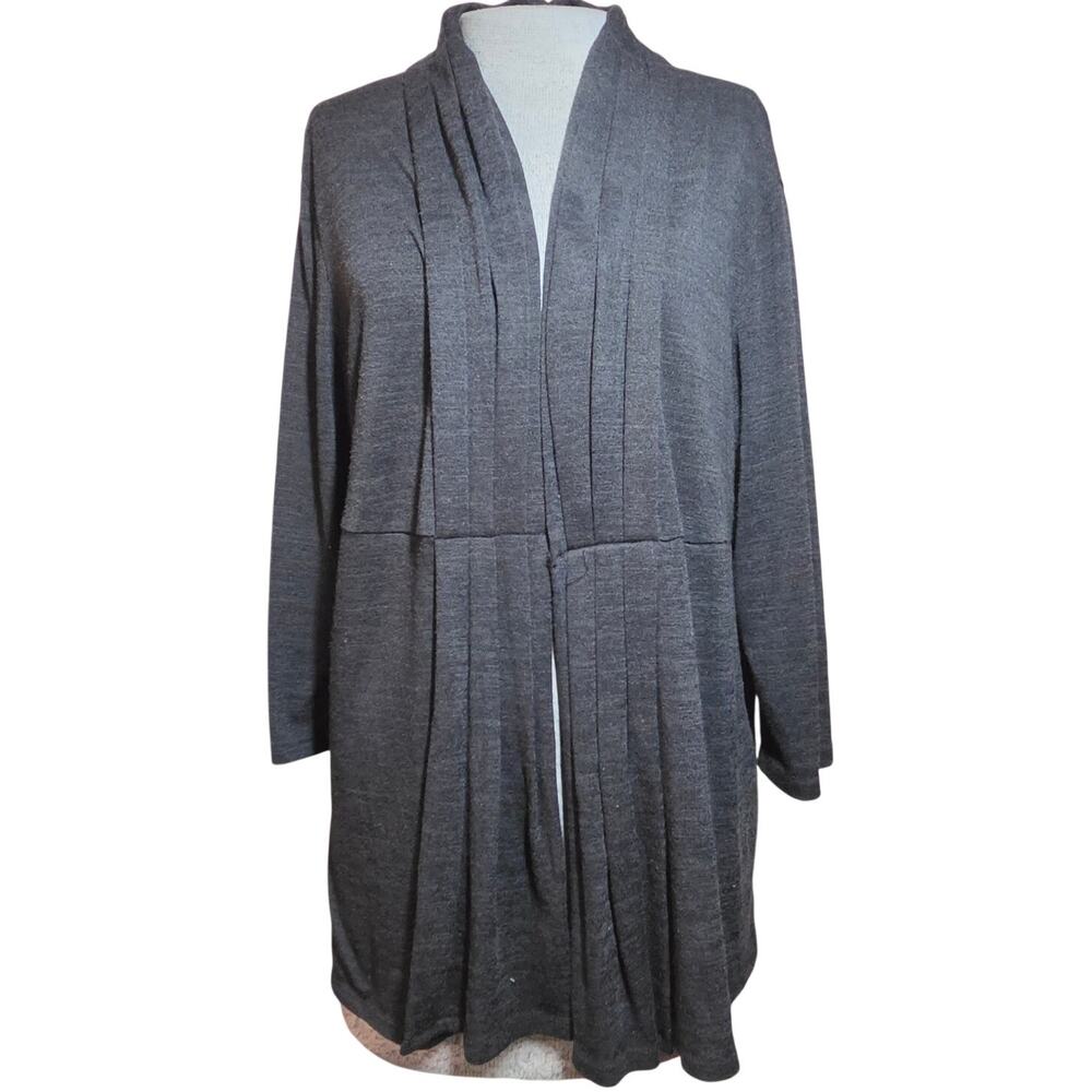 Black Open Front Cardigan Sweater Size XL